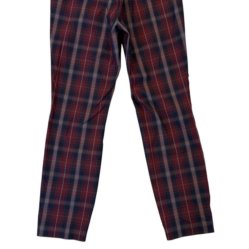Rag & Bone Simone Pant Trousers Burgundy Plaid Check Cropped Side Zip Size 6 NEW - Picture 9 of 12